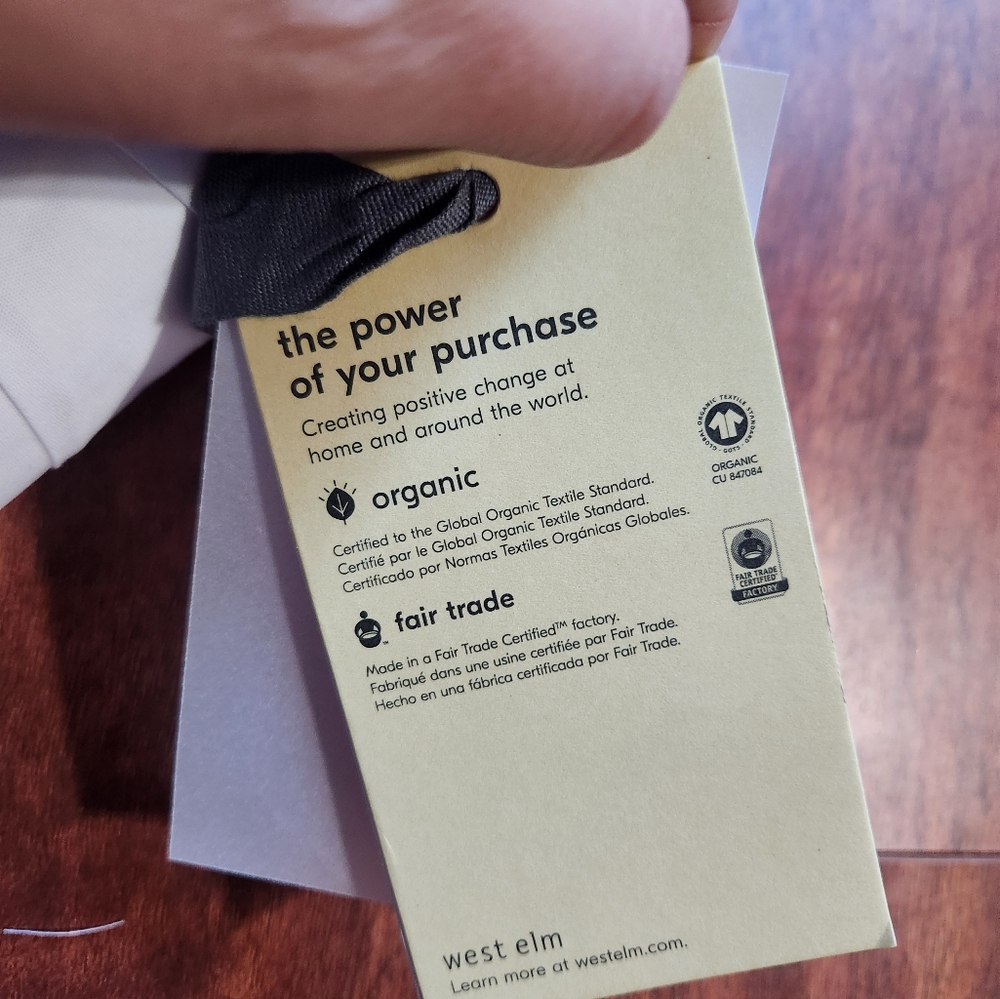 West Elm NWT Organic Cotton Euro White Sham - Picture 4 of 6